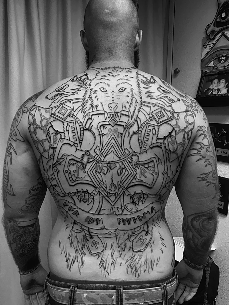 Black and grey full back piece